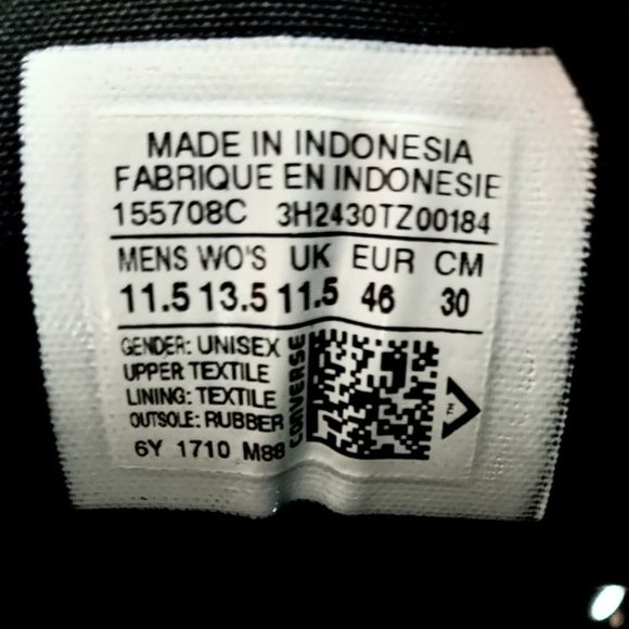 Unisex Black High top Converse - Picture 4 of 4